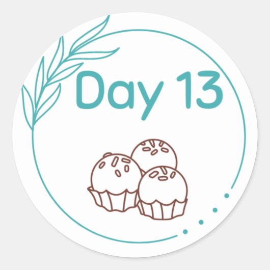 Kit 13 voor chocolade-gebit ronde sticker (Voorkant)