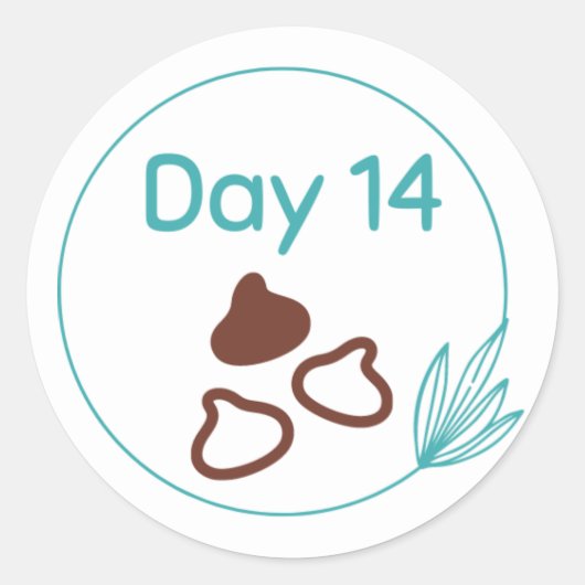 Kit 14 voor chocolade-gebit ronde sticker (Voorkant)