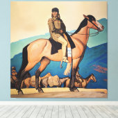 Kit Carson met berg Mannen door Maynard Dixon Canvas Afdruk (Insitu (Houten vloer))