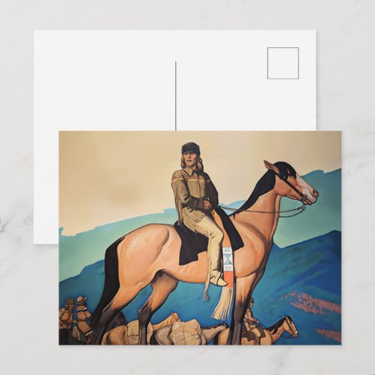 Kit Carson met bergbewoners door Maynard Dixon Briefkaart (Voorkant / Achterkant)