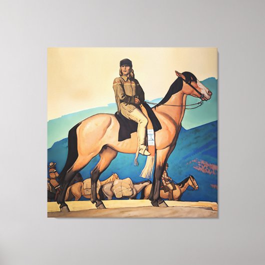 Kit Carson met bergbewoners door Maynard Dixon Canvas Afdruk (Voorkant)