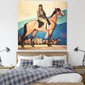 Kit Carson met bergbewoners door Maynard Dixon Canvas Afdruk (Insitu (Slaapkamer))