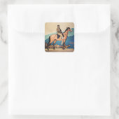 Kit Carson met bergbewoners door Maynard Dixon Vierkante Sticker (Tas)