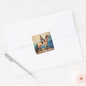 Kit Carson met bergbewoners door Maynard Dixon Vierkante Sticker (Envelop)