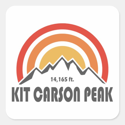 Kit Carson Peak Vierkante Sticker (Voorkant)
