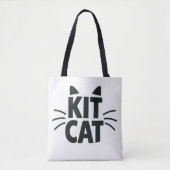 Kit Cat Typografische Boodschappentas Tote Bag (Voorkant)