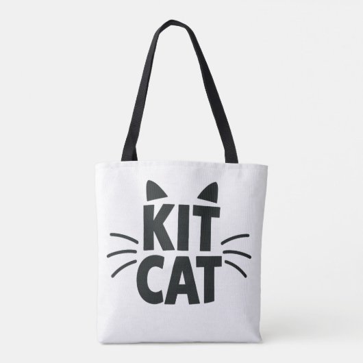 Kit Cat Typografische Boodschappentas Tote Bag (Achterkant)