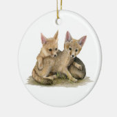 Kit Foxes Keramisch Ornament (Links)