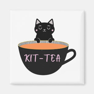 KIT-TEA BLACK CAT MAGNEET