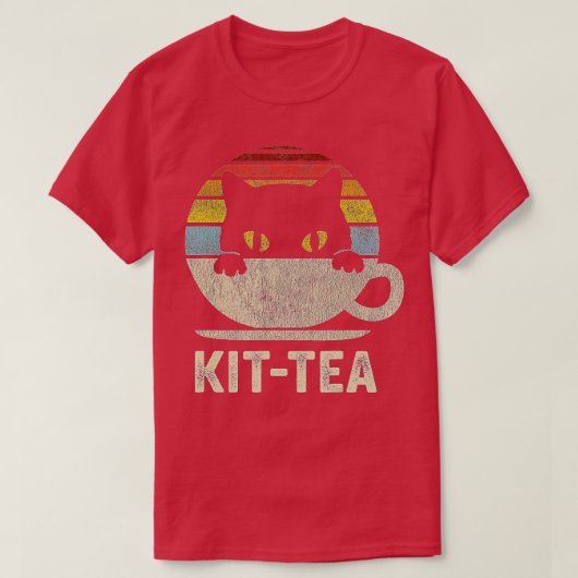 Kit Tea Black Kitty Cat Tea Lover Gift T-shirt (Design voorkant)