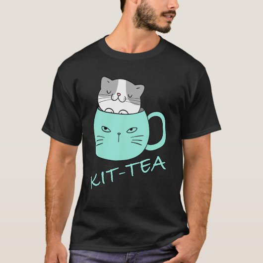 Kit Tea Cat Cute en Cat 4 T-shirt (Voorkant)