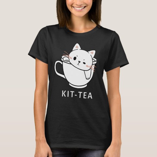 Kit Tea Cat Cute en Cat Tea 1 T-shirt (Voorkant)