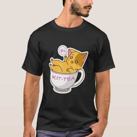 Kit Tea Cat Schattige en Cat 5 T-shirt (Voorkant)