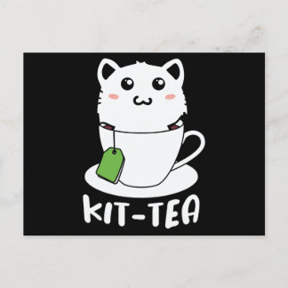 Kit Tea Funny Cat Lovers Briefkaart