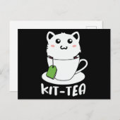 Kit Tea Funny Cat Lovers Briefkaart (Voorkant / Achterkant)