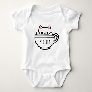 Kit Tea Funny Cat Pun Kawaii Cat Romper