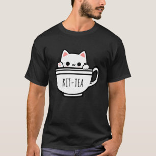 Kit Tea Grappige Kat Woordspeling Kawaii Kat T-shirt