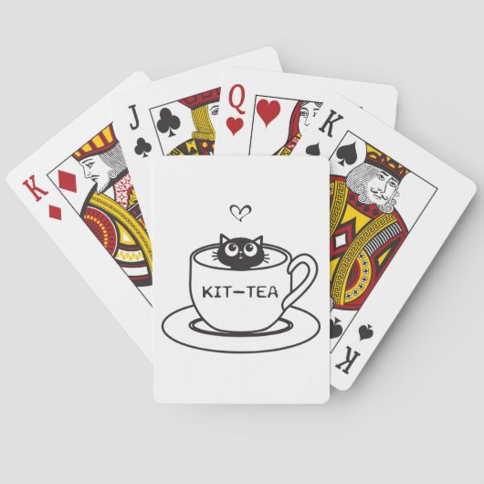 Kit-Tea Kat Grappige Pun Pokerkaarten (Achterkant)