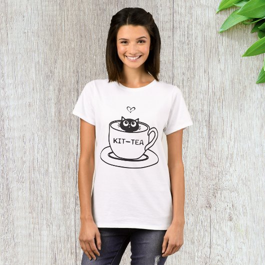 Kit-Tea Kat Grappige Pun T-shirt