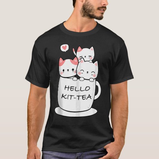 Kit Tea Kat Schattig En Kat 2 T-shirt (Voorkant)