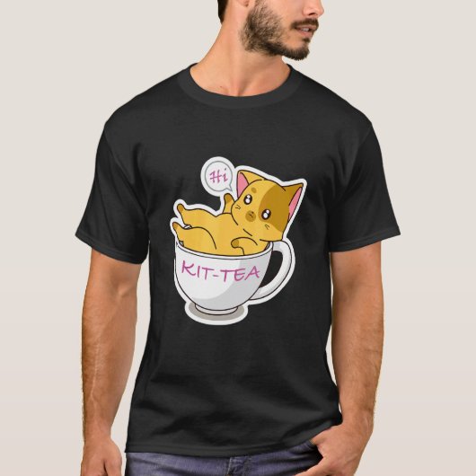 Kit Tea Kat  Schattig En  Kat 5 T-shirt (Voorkant)