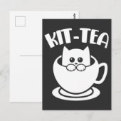 Kit-Tea Pet Funny Cat Tea Animal Pun Briefkaart (Voorkant / Achterkant)