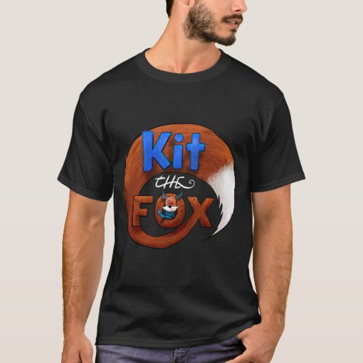 Kit the Fox Black T-Shirt (Voorkant)