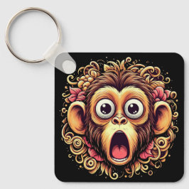 "Kit the Shocked Monkey" Aluminum Keychain