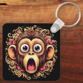 "Kit the Shocked Monkey" Aluminum Keychain (Achterkant)