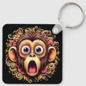 "Kit the Shocked Monkey" Aluminum Keychain (Achterkant)
