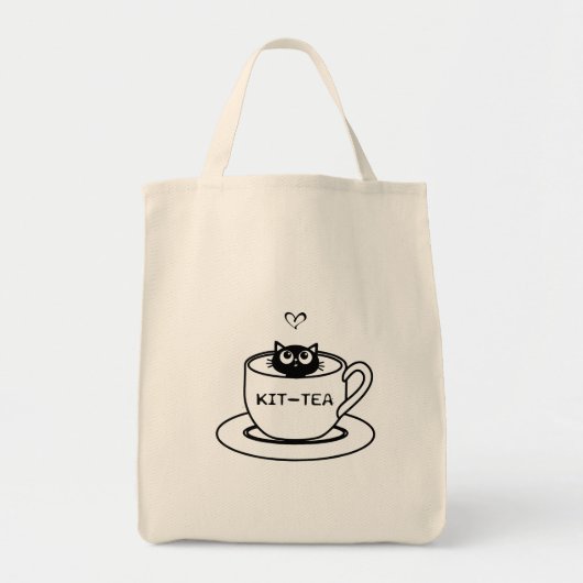 kit-thee | Kattenliefhebbersontwerp Tote Bag (Voorkant)