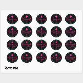 Kit voor katerbestrijding Hot Pink Teal Huwelijksg Ronde Sticker (Vel)