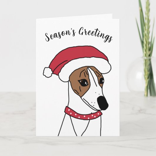 Kit whippet-kerstkaart feestdagen kaart (Voorkant)
