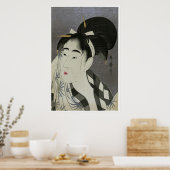 Kitagawa Utamaro's Ase O Fuku Onna art poster (Keuken)