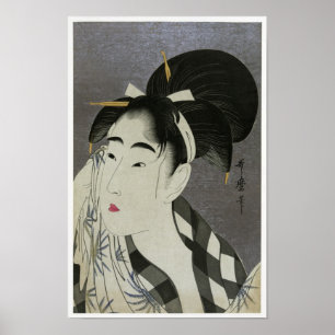 Kitagawa Utamoro's "Vrouw die Sweat" Poster