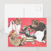 Kitazawa Rakuten nekono gyouzui 1914 Briefkaart (Voorkant / Achterkant)