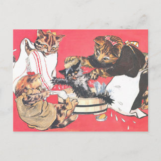 Kitazawa Rakuten nekono gyouzui 1914 Briefkaart