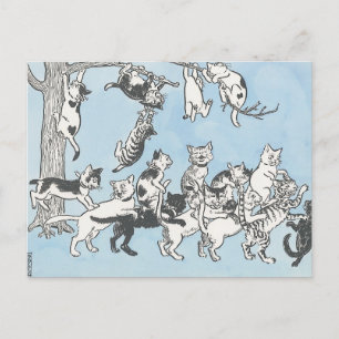 Kitazawa Rakuten nekonokunino youchien 1915 Briefkaart