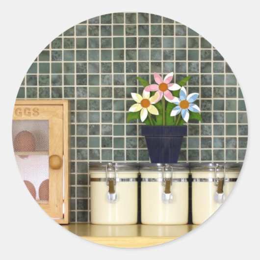 Kitchen Angels Ronde Sticker (Voorkant)