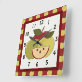 Kitchen Apple Clock Vierkante Klok (Hoek)