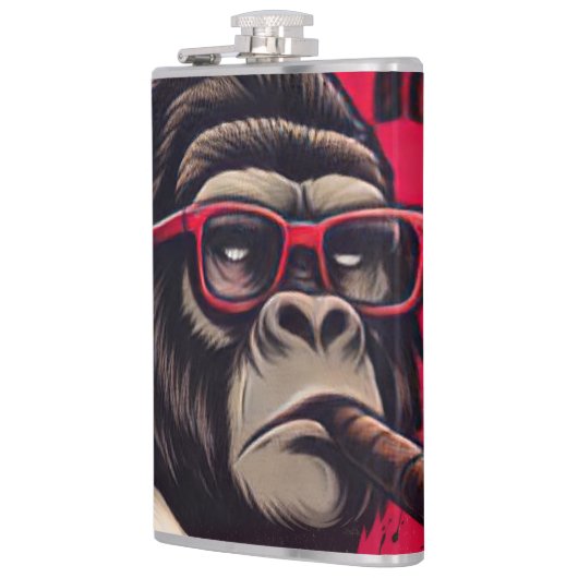 Kitchen/Bar Gorilla Boss Vinyl Wrapped Flask Heupfles (Links)