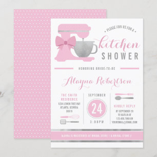 Kitchen Bridal Shower Invitation, Faux Folie Kaart