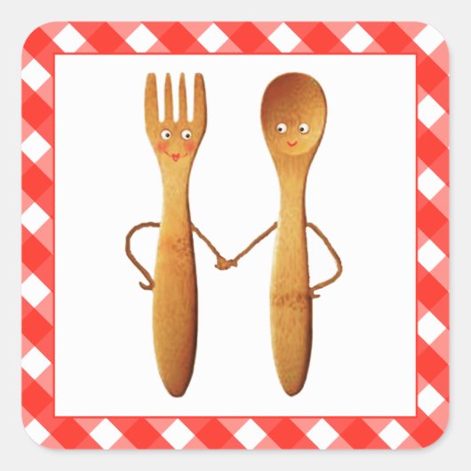 Kitchen Bridal Shower Vierkante Sticker (Voorkant)