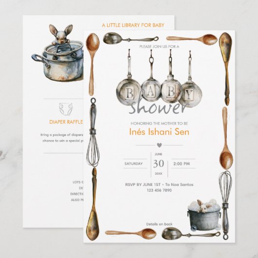 Kitchen Bunny Ondeugd 🐇 | Baby Borrel Kaart (Voorkant / Achterkant)