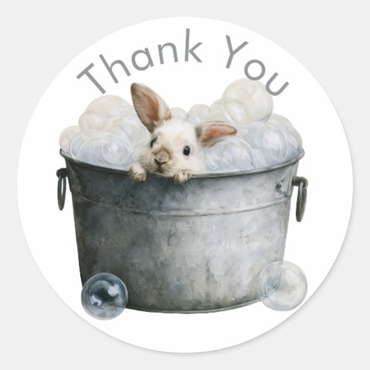 Kitchen Bunny Streken 🐇 | Dank je Ronde Sticker (Voorkant)