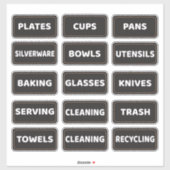 Kitchen Cabinet and Drawer Labels Large Print (Vel)
