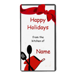 Kitchen Chef Utensils Icon Gift Label