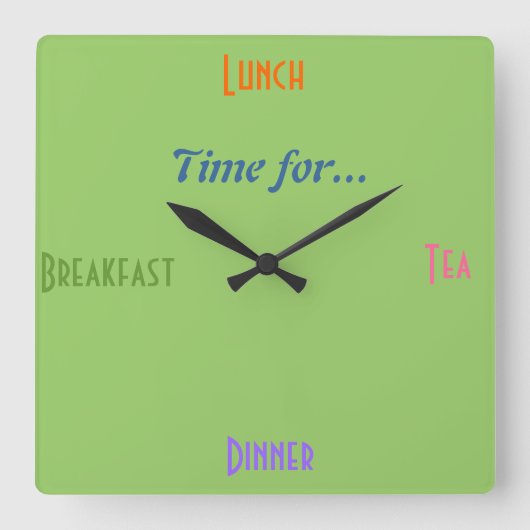 Kitchen Clock~A gift voor Foodies Diner Restaurant Vierkante Klok (Voorkant)