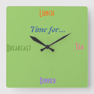 Kitchen Clock~A gift voor Foodies Diner Restaurant Vierkante Klok