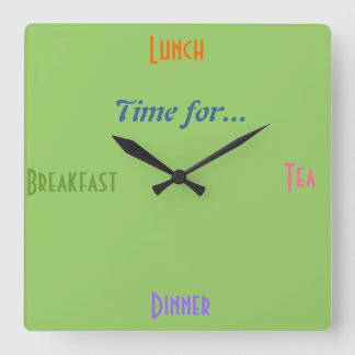 Kitchen Clock~A gift voor Foodies Diner Restaurant Vierkante Klok